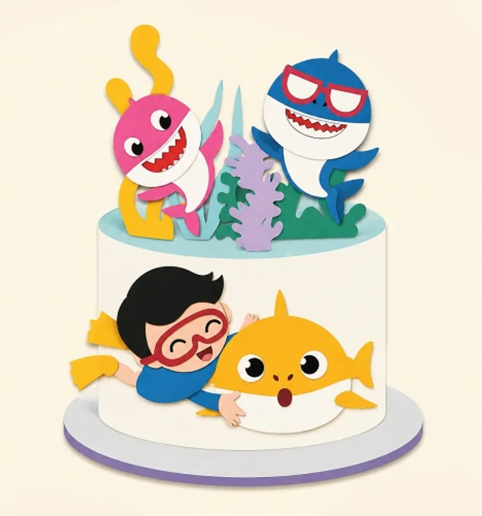 Arquivo Topo de Bolo Baby Shark 1