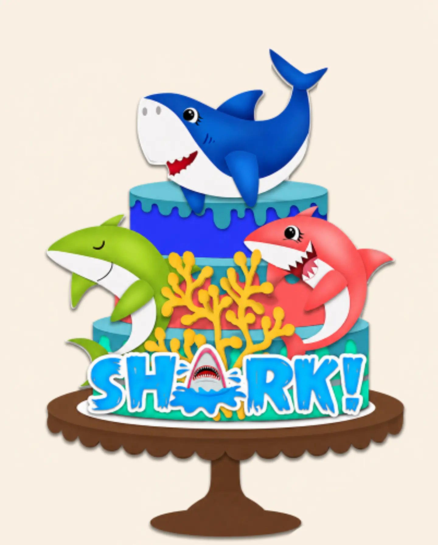 Arquivo Topo de Bolo Baby Shark 1