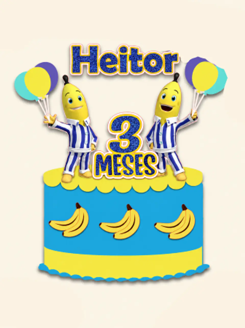 Arquivo Topo de Bolo BANANA DE PIJAMA 1