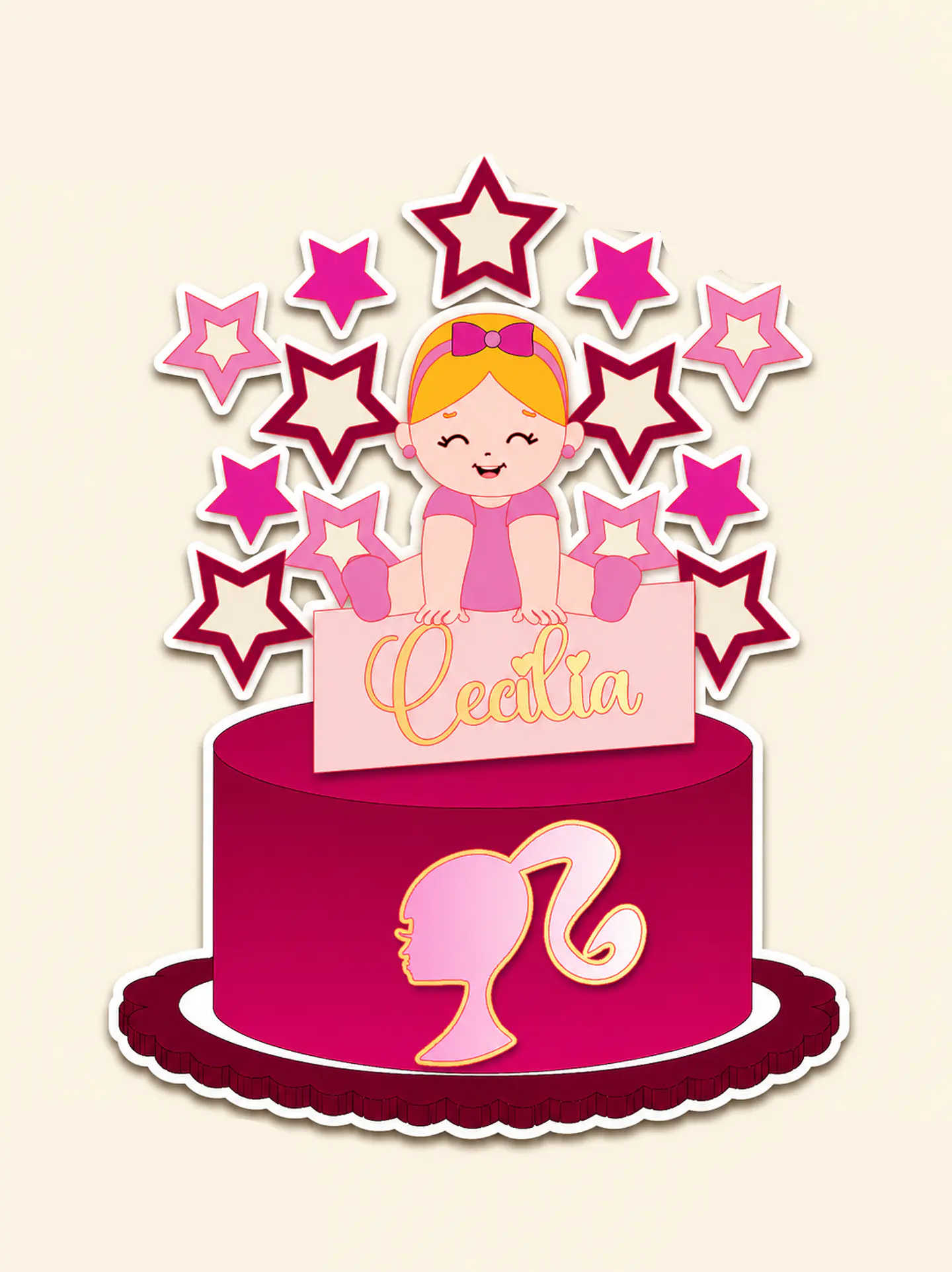 Arquivo Topo de Bolo Barbie 1