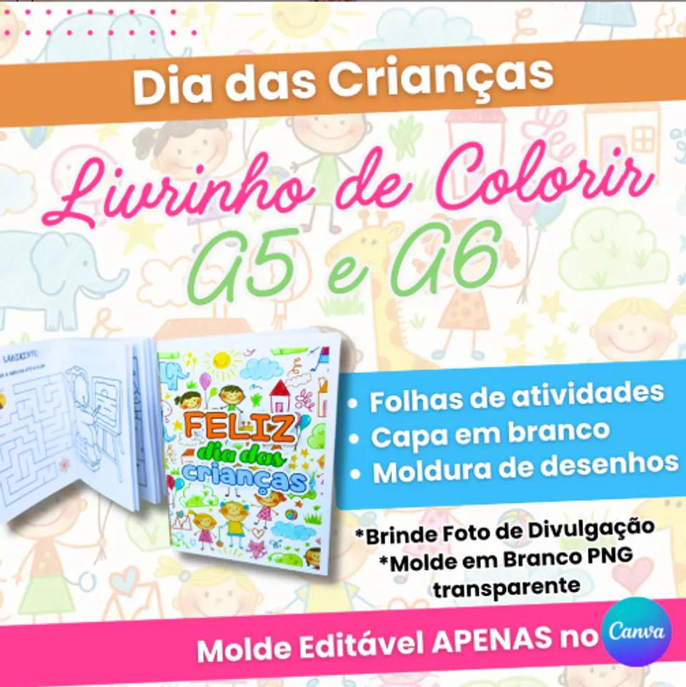 Arquivo Dia das Crianças Livro de Colorir A5 e A6 1
