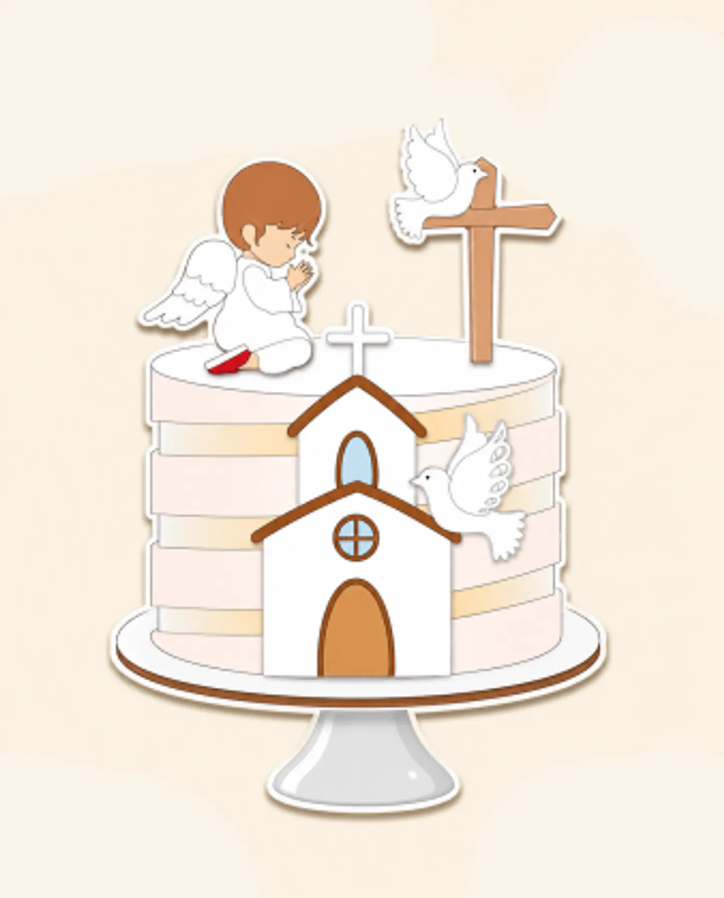 Arquivo Topo de Bolo Batizado  Menino Anjinho Igreja 1
