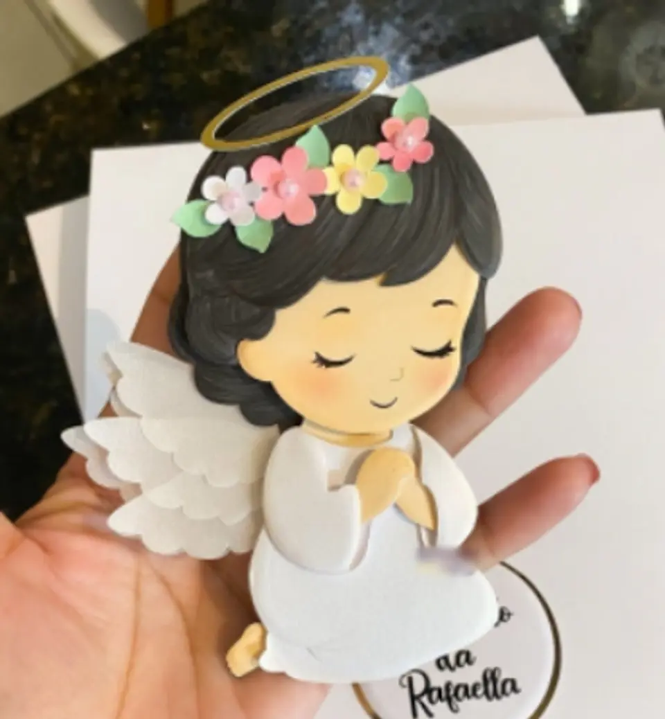 Arquivo Topo de Bolo Batizado Menina Anjinha em Camadas 1