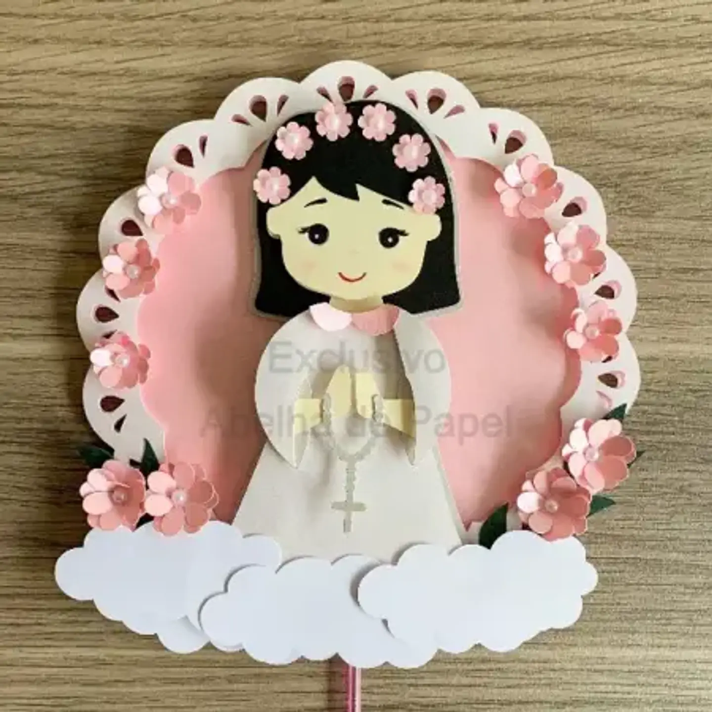 Arquivo Topo de Bolo Batizado Menina Arco  1