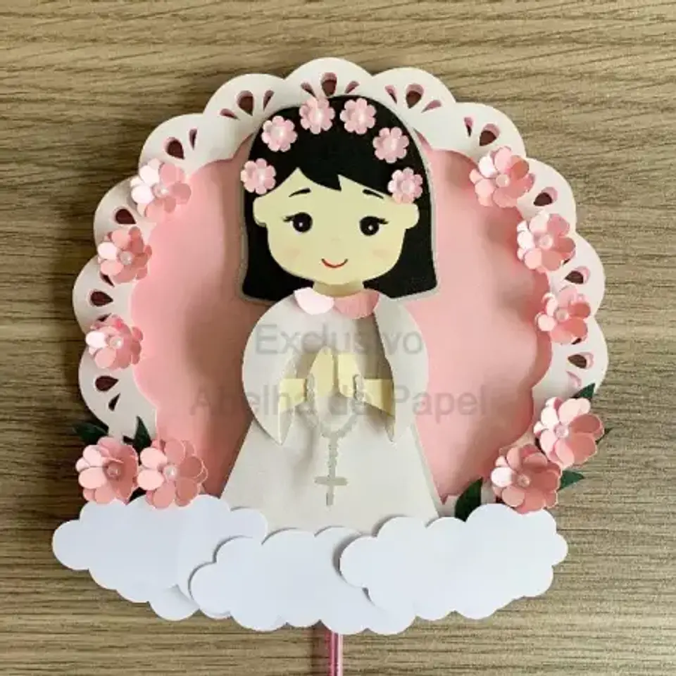 Arquivo Topo de Bolo Batizado Menina Arco  1