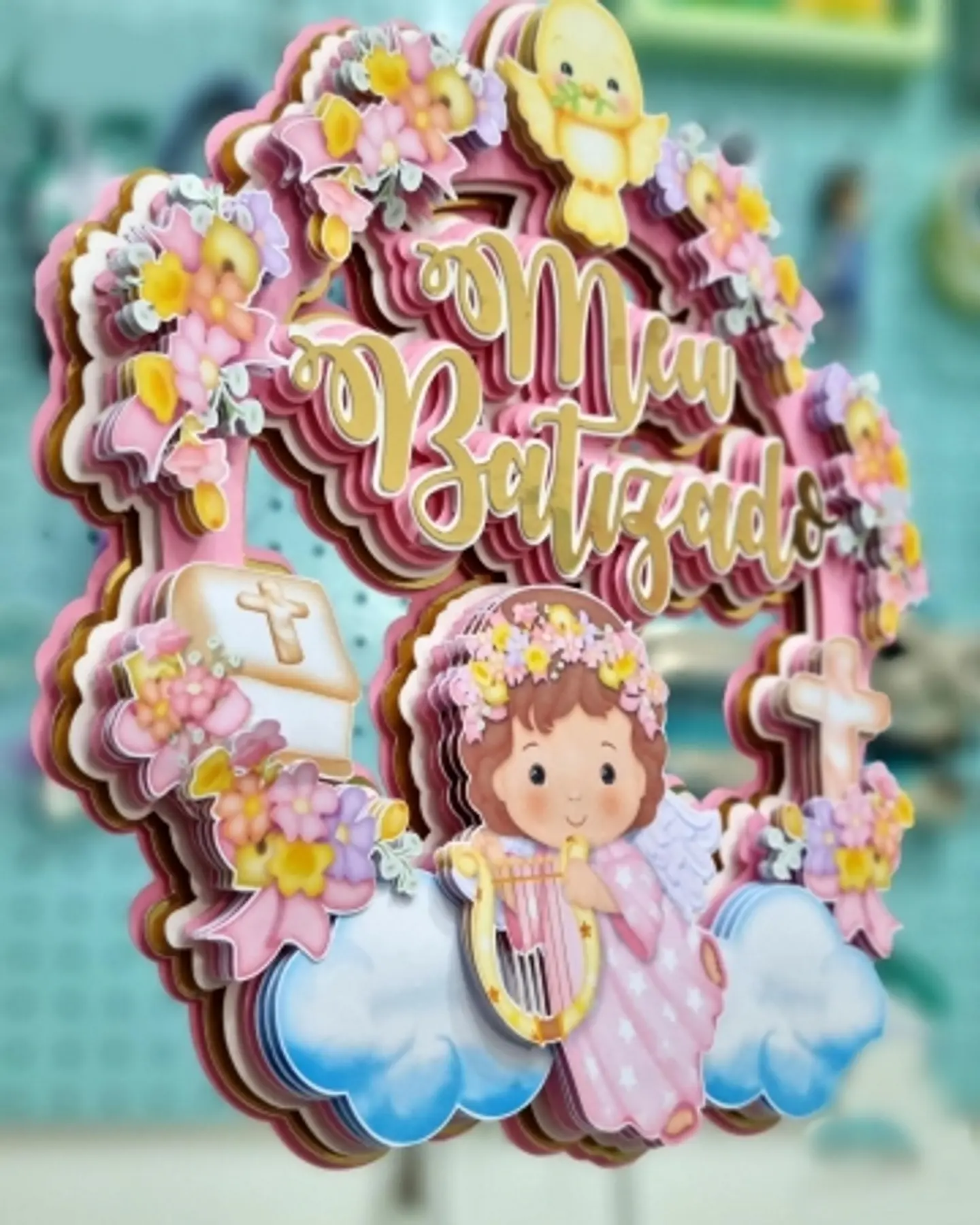 Arquivo Topo de Bolo Batizado Menina 1