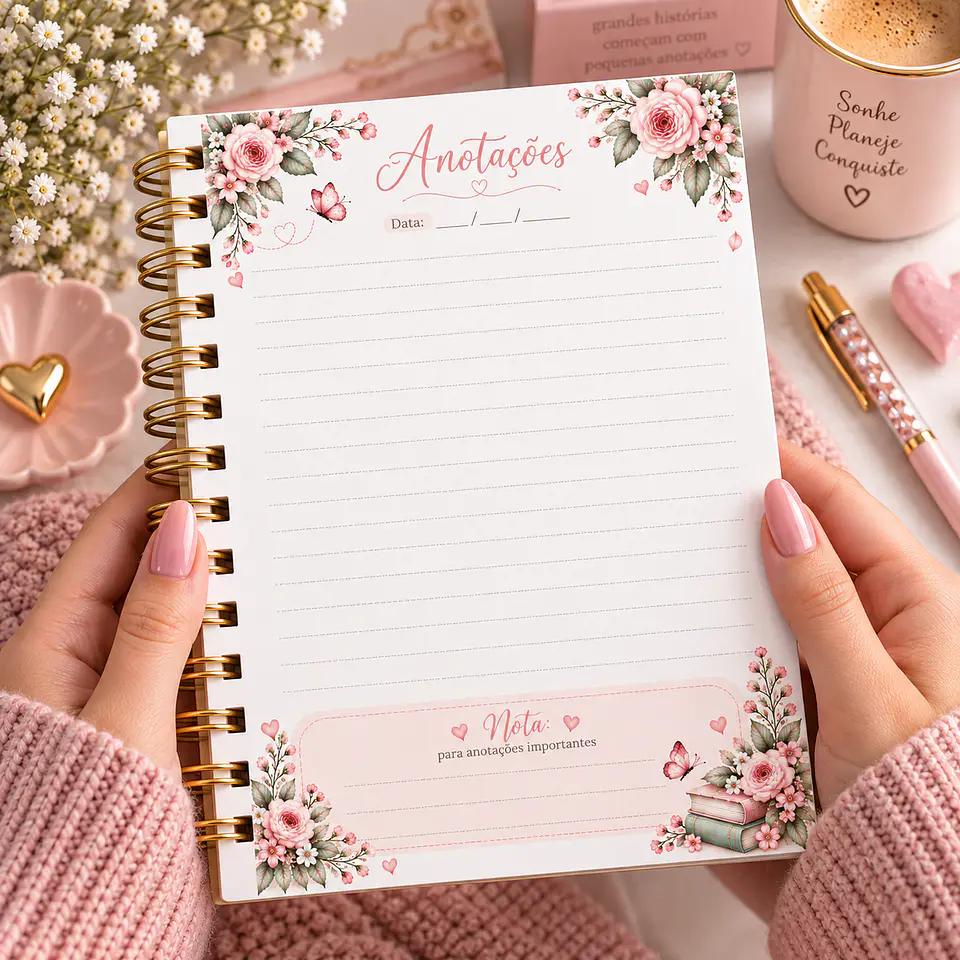 Arquivo Caderno de Anotações Encanto em Flor 6