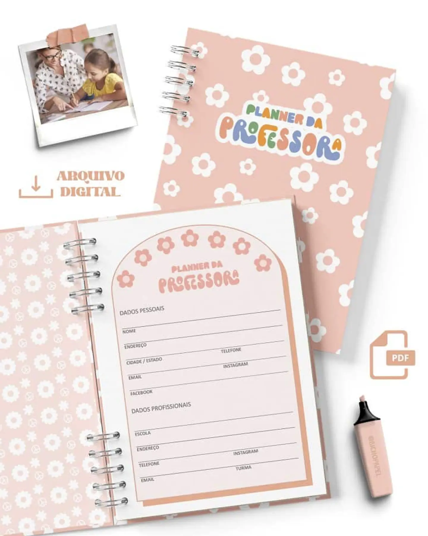 Arquivo Dia dos Professores - Planner Permanente Retrô 1