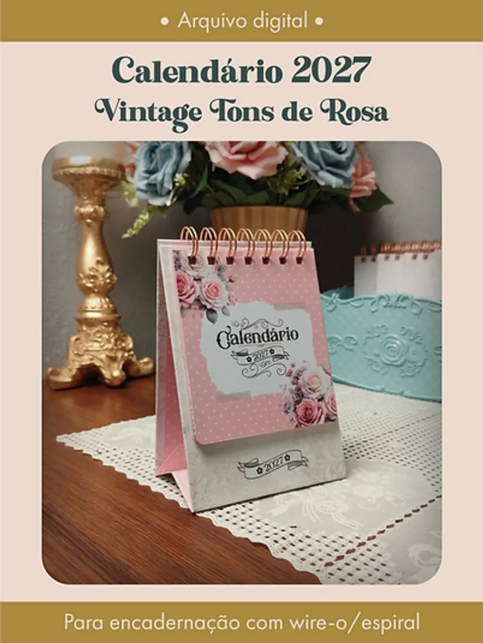 Arquivo Calendário 2027 Vintage Tons de Rosa 1