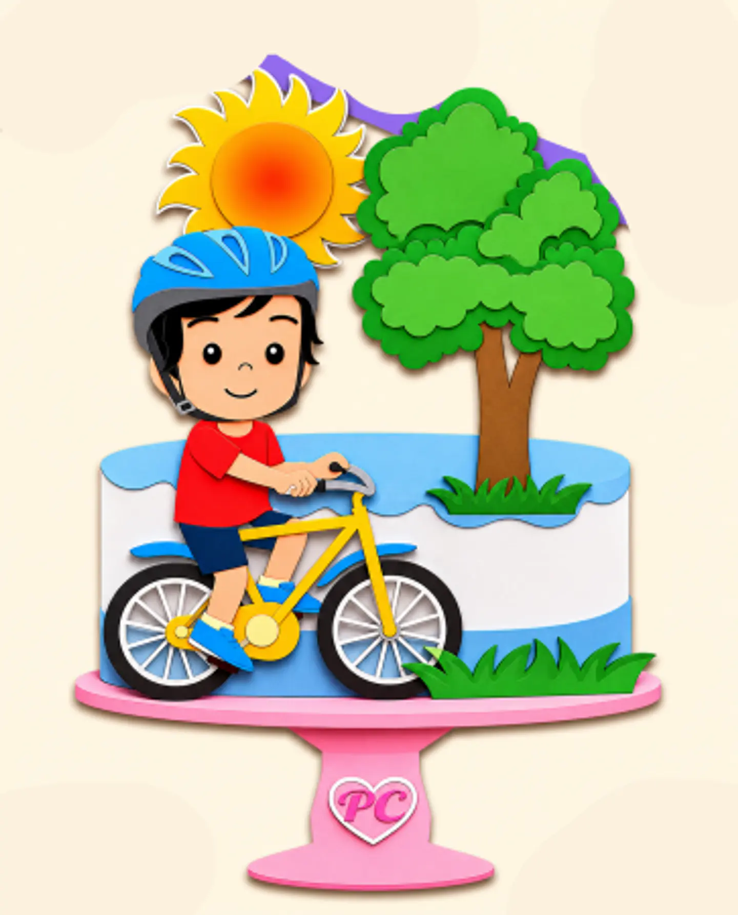 Arquivo Topo de Bolo Menino na Bicicleta 1