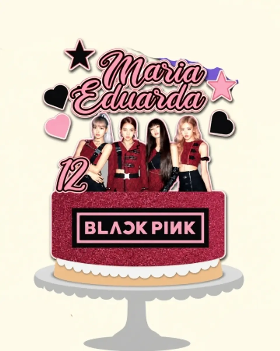 Arquivo Topo de Bolo Black Pink 1