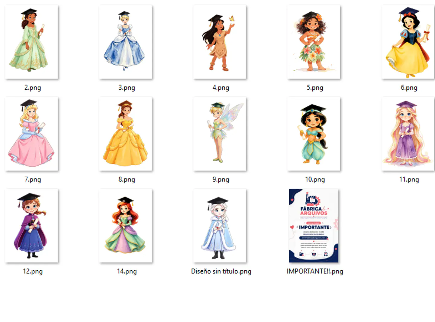 Kit Digital Princesas Disney Formatura 2