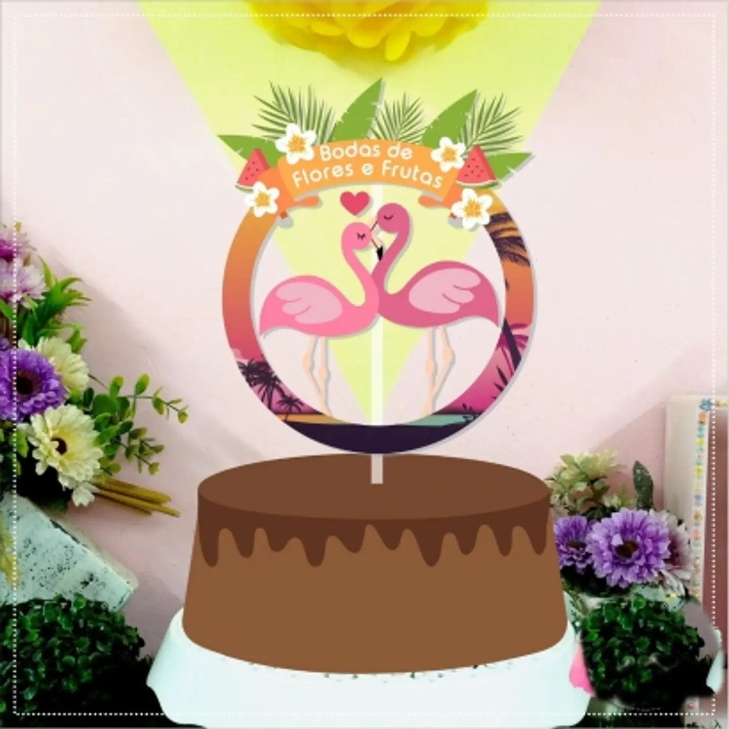 Arquivo Topo de Bolo Bodas de flores e frutas 1