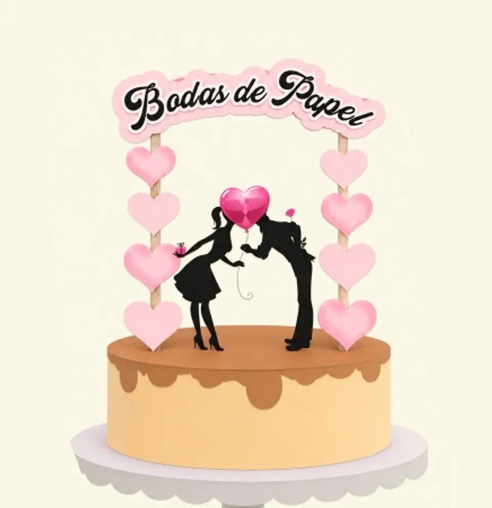 Arquivo Topo de Bolo Bodas de Papel 1