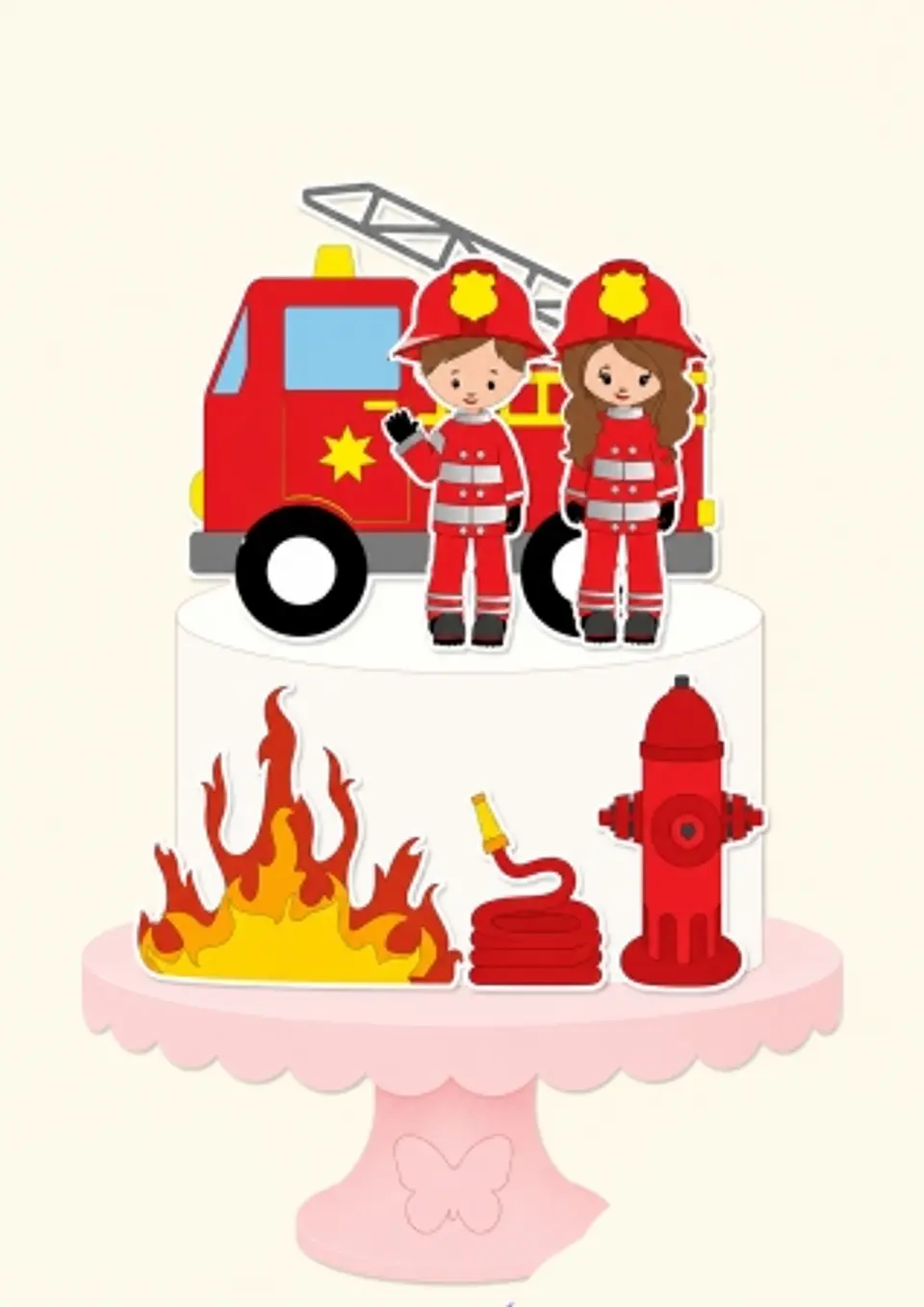 Arquivo Topo de Bolo Bombeiros Menina e Menino 1