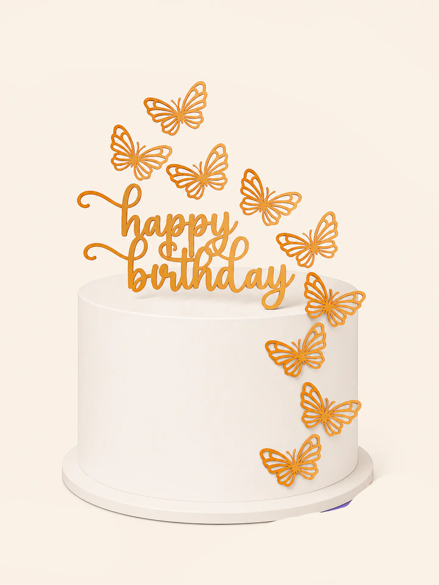 Arquivo Topo de Bolo Borboletas Happy Birthday  1