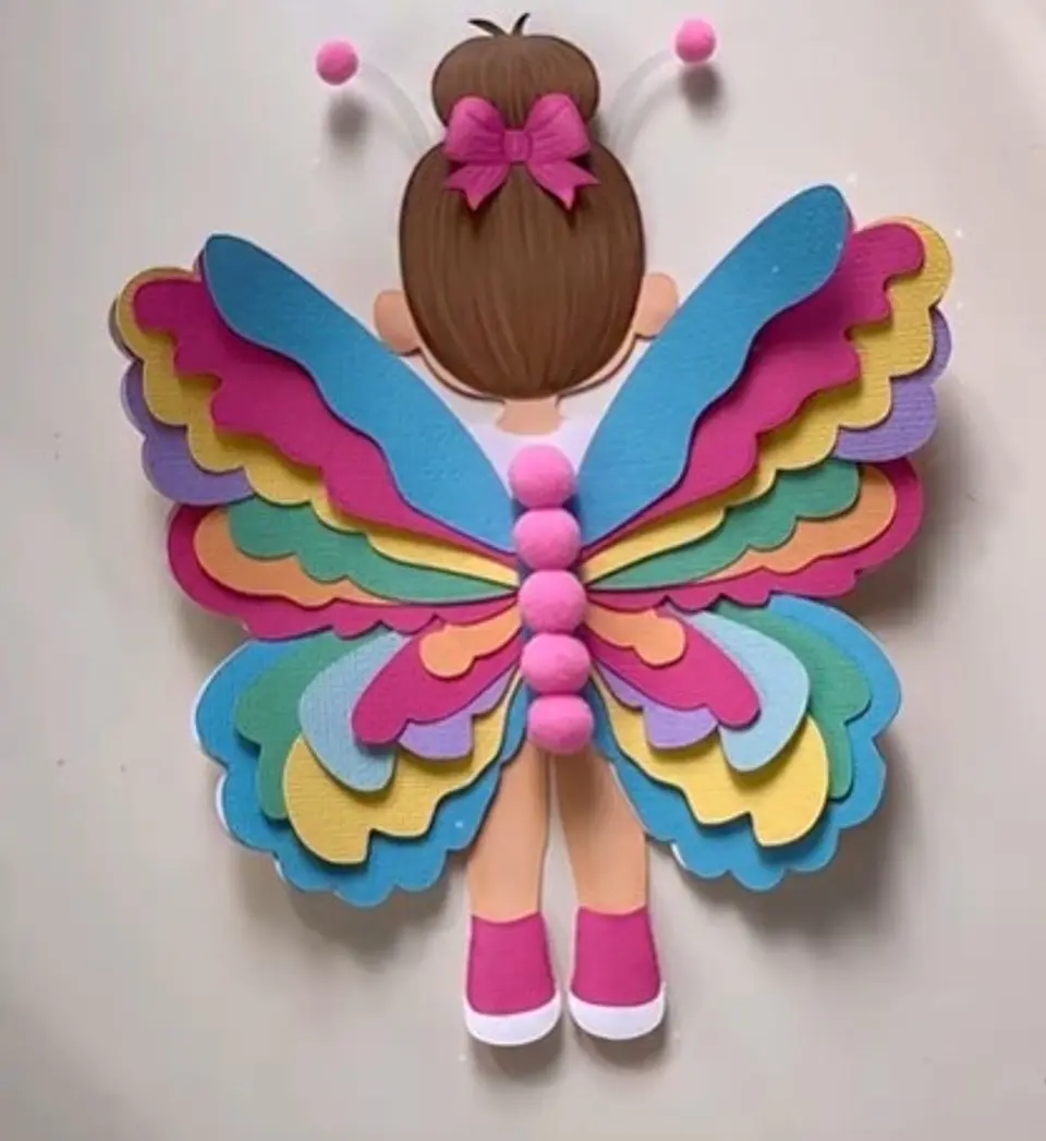 Arquivo Topo de Bolo Borboletas Menina Linda  1