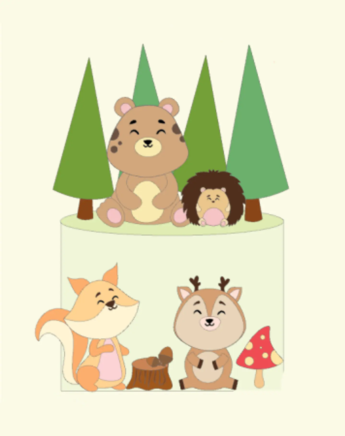 Arquivo Topo de Bolo Bosque Animais 1