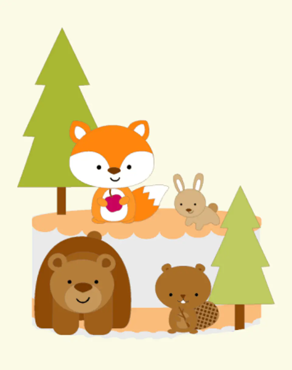 Arquivo Topo de Bolo Bosque Animais 1