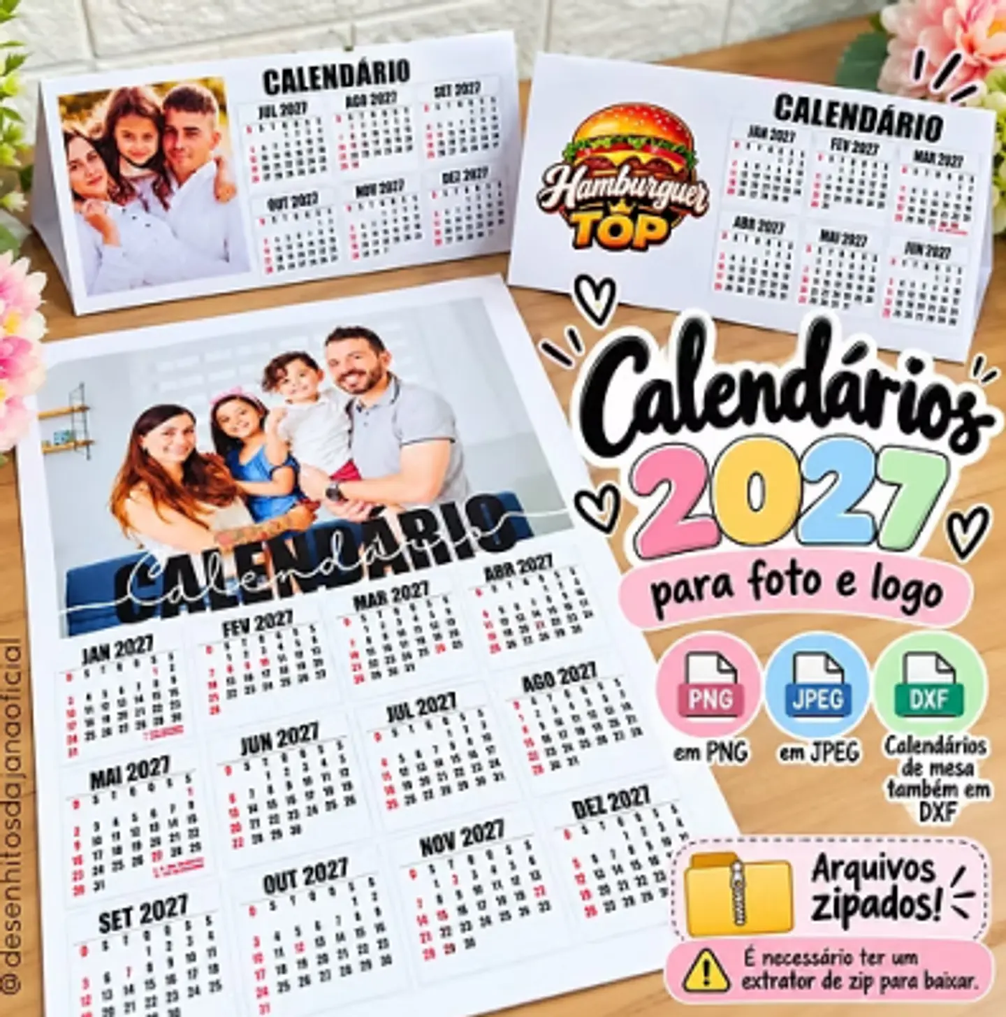 Arquivo Calendário 2027 - Para Fotos e Logo 1