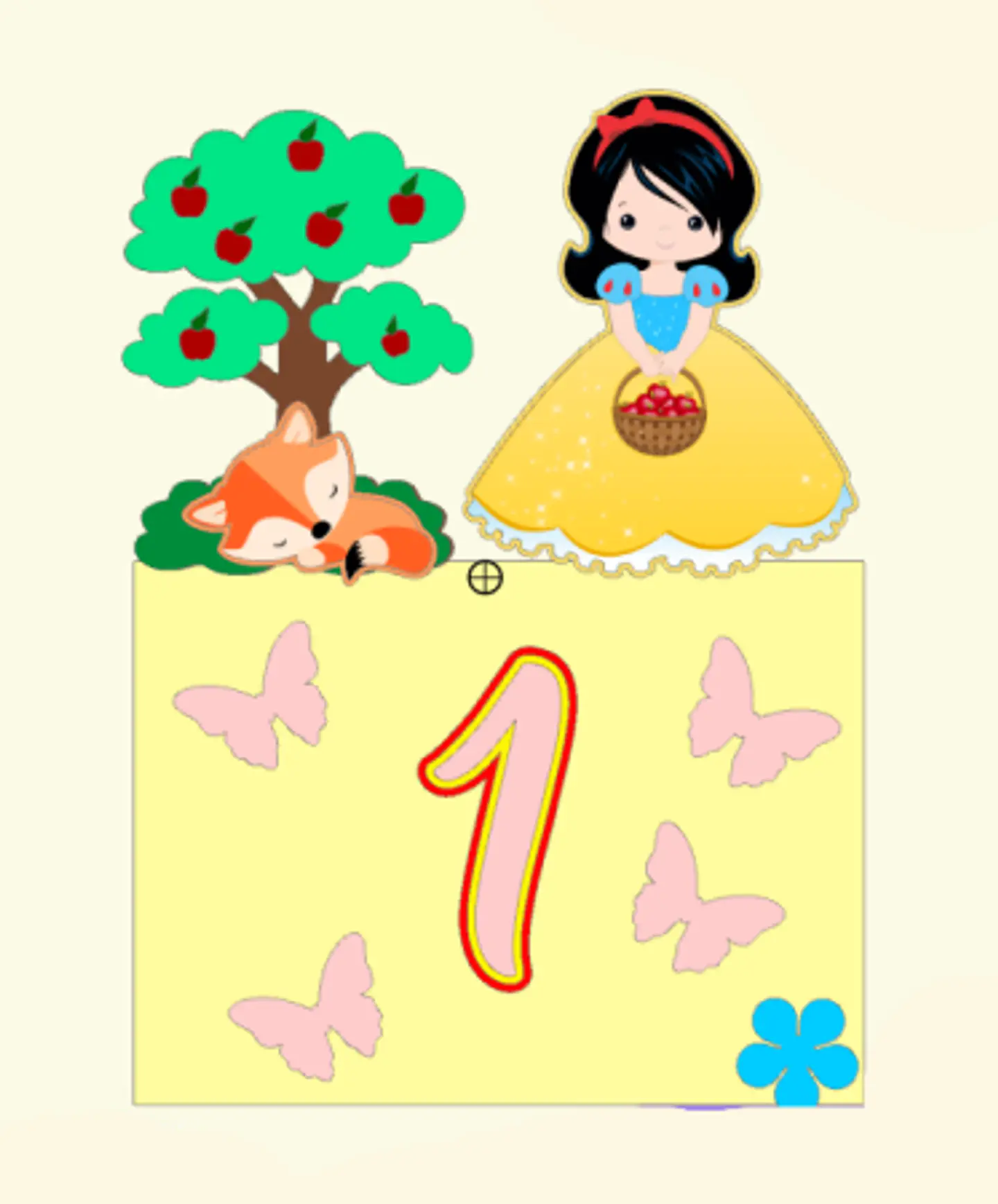 Arquivo Topo de Bolo Branca de Neve colhendo maçã 1