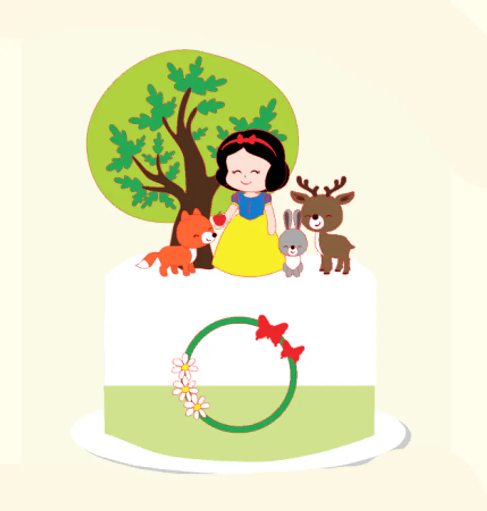 Arquivo Topo de Bolo Branca de Neve na Floresta 1