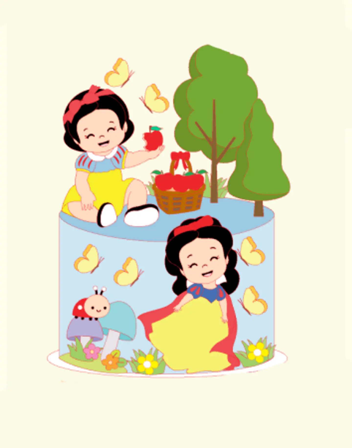 Arquivo Topo de Bolo Branca de Neve Meninas 1