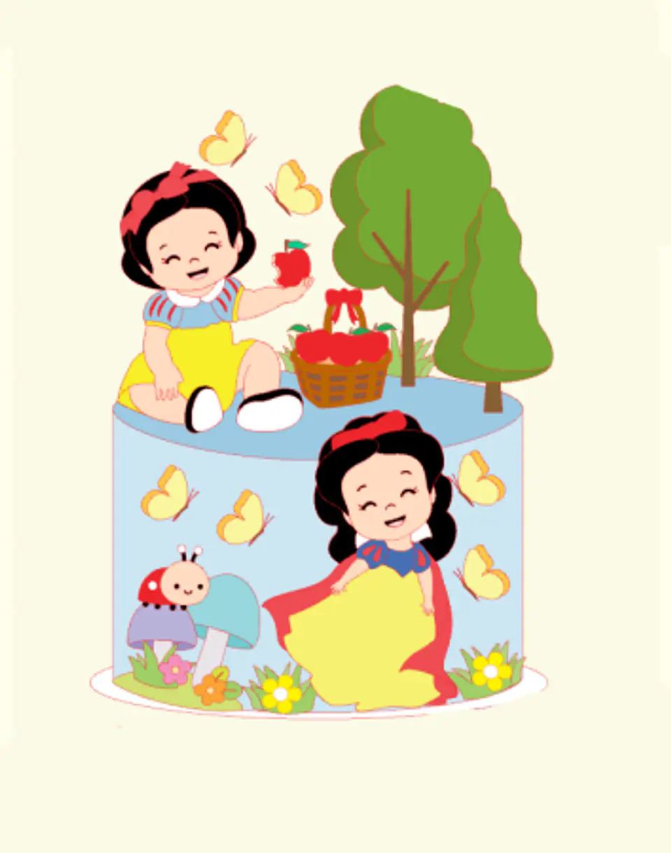 Arquivo Topo de Bolo Branca de Neve Meninas 1