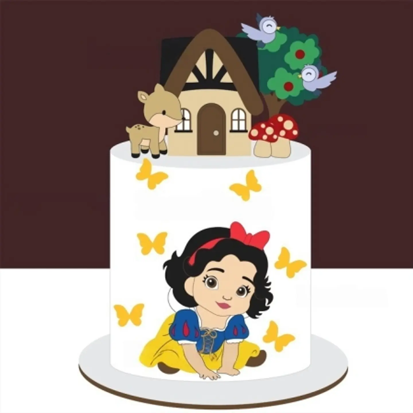 Arquivo Topo de Bolo Branca de Neve Sentada 1