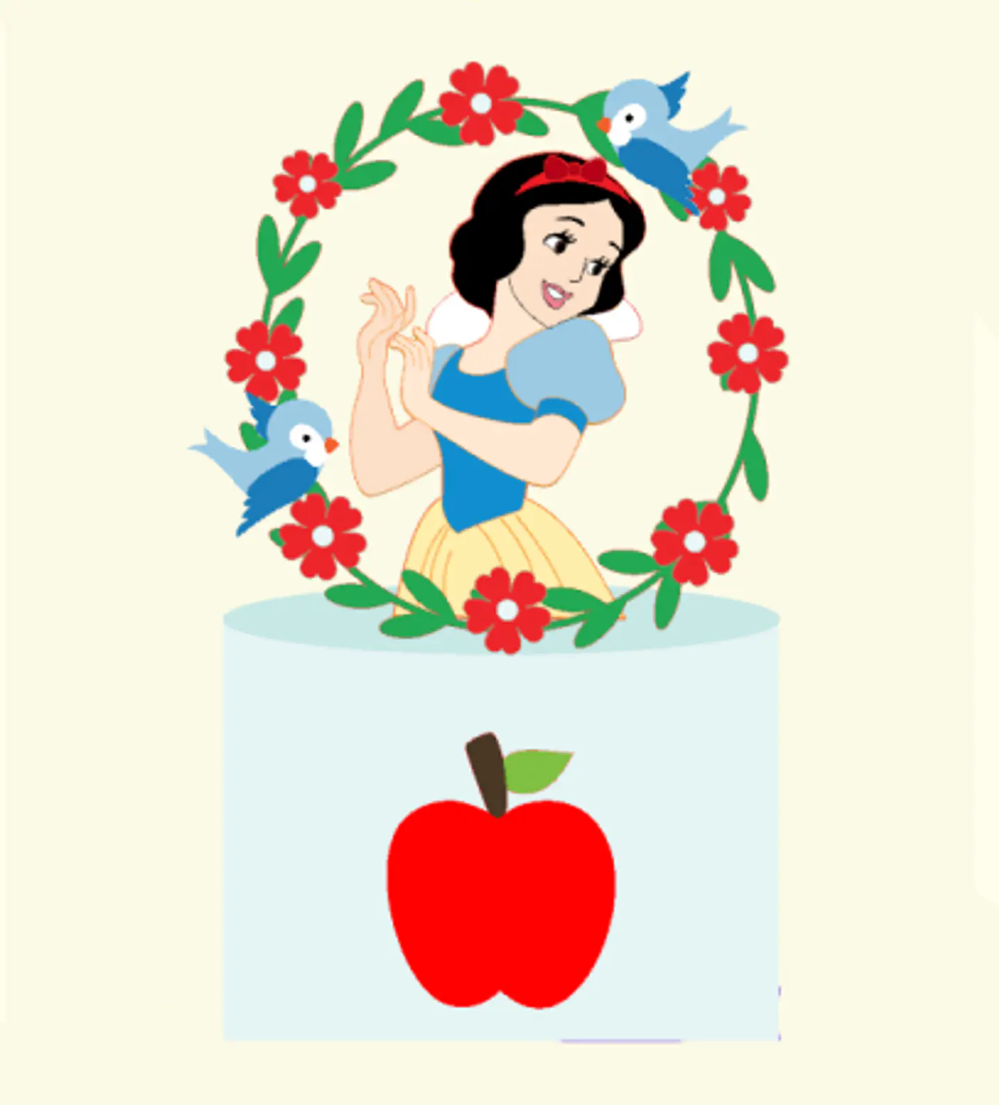 Arquivo Topo de Bolo Branco de Neve Arco de Flores 1