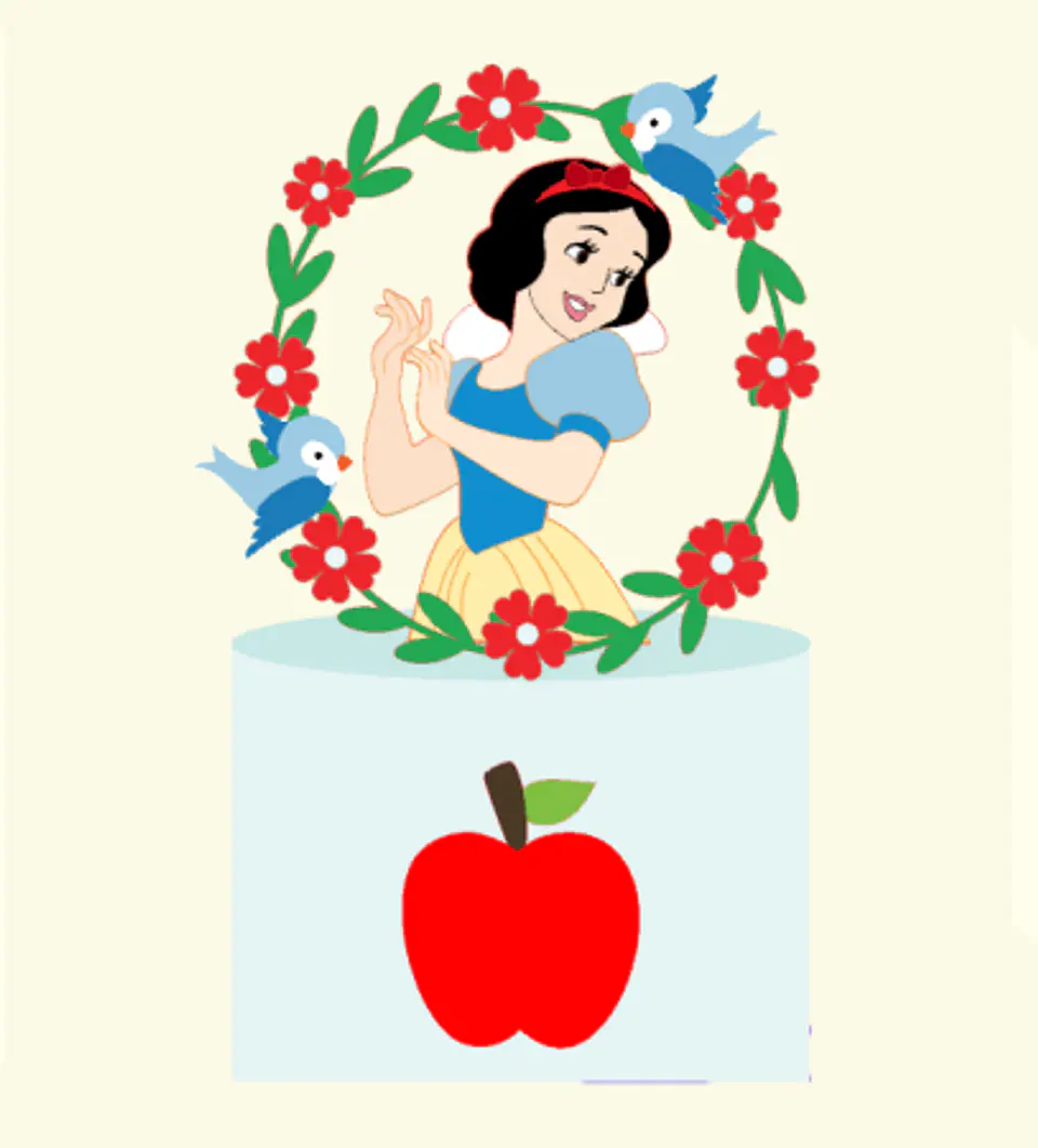 Arquivo Topo de Bolo Branco de Neve Arco de Flores 1