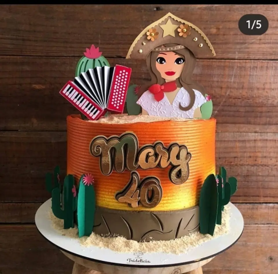 Arquivo Topo de Bolo Festa Junina Cangaceira 1