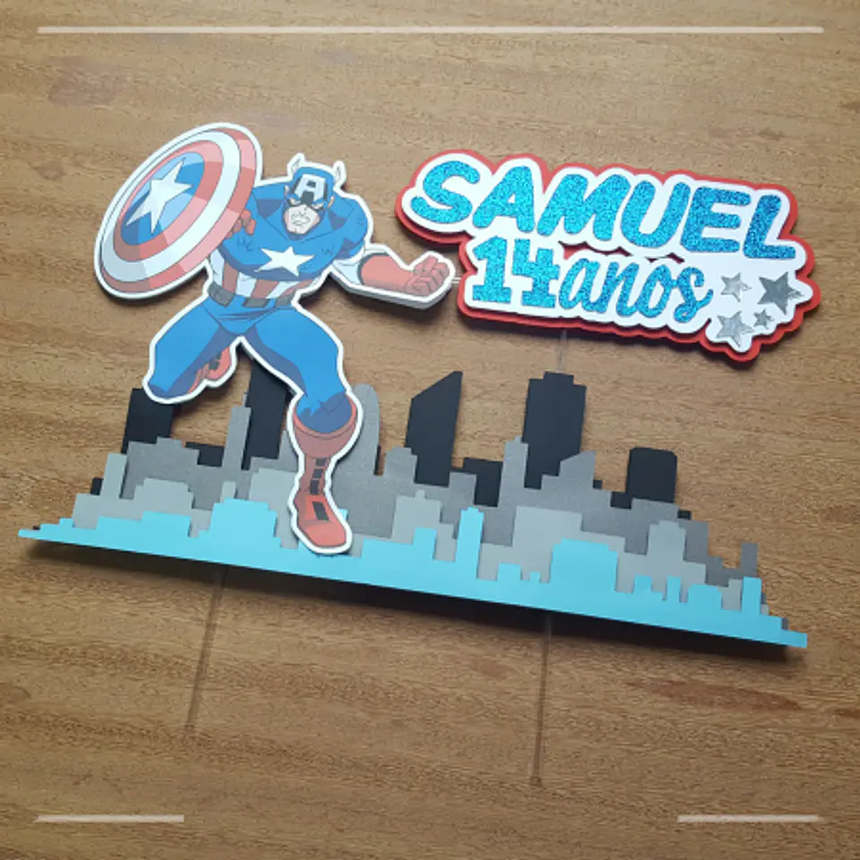 Arquivo Topo de Bolo Capitão América  1