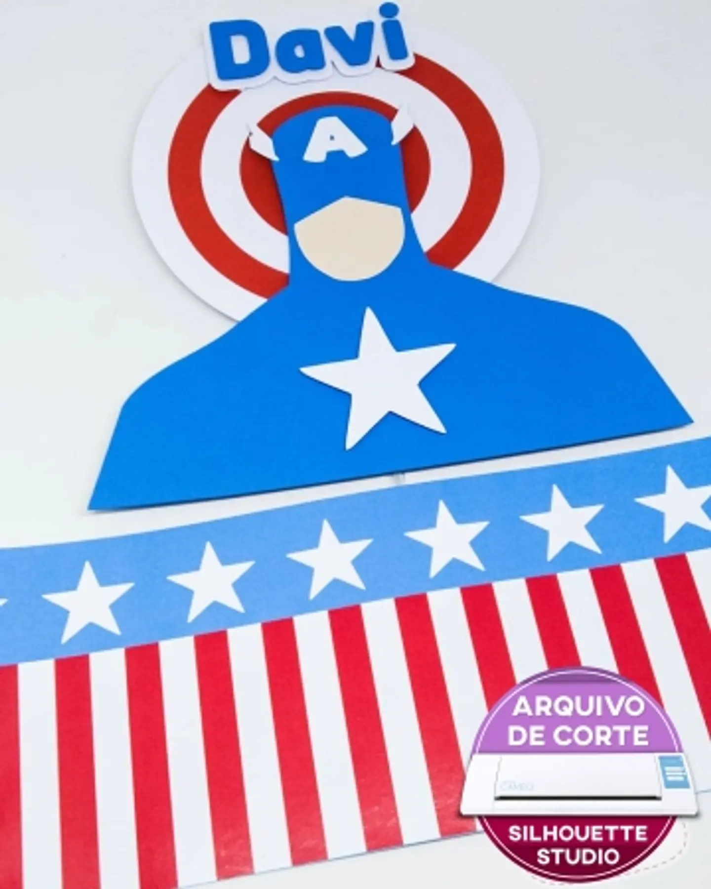 Arquivo Topo de Bolo Capitão América 1