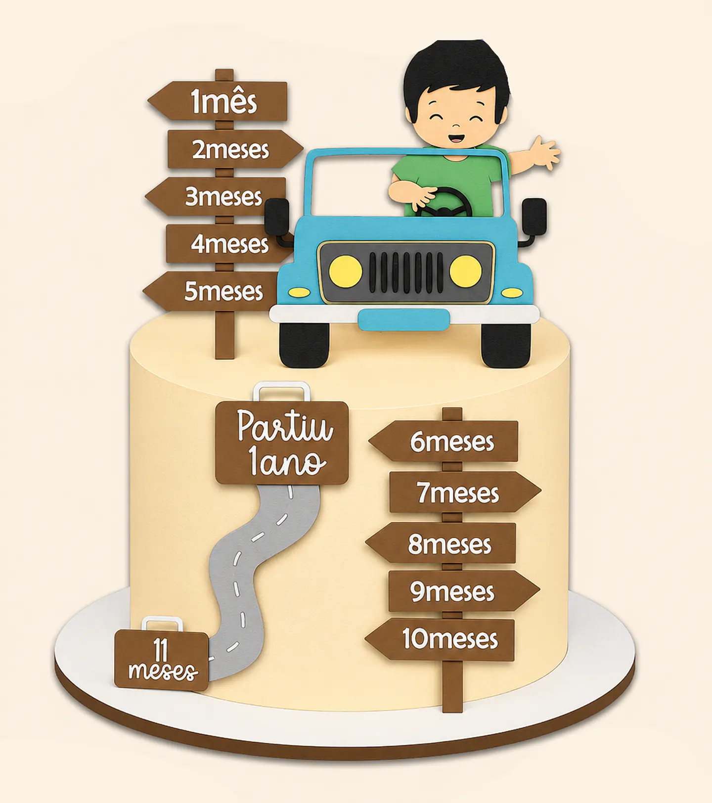 Arquivo Topo de Bolo Carrinho Menino Partiu  1