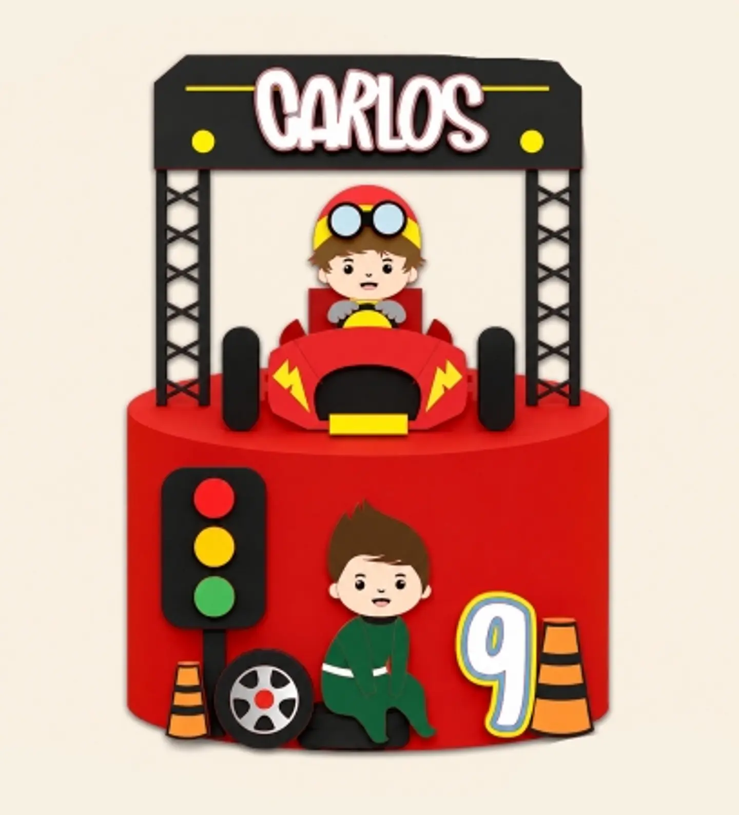 Arquivo Topo de Bolo Carro de Corrida 1