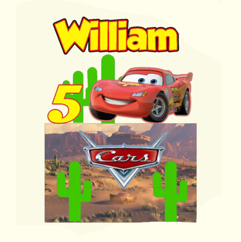Arquivo Topo de Bolo Carros Disney Relampago McQueen  1