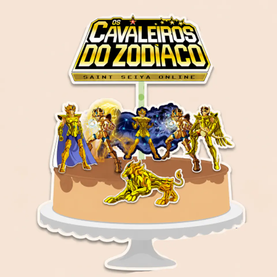 Arquivo Topo de Bolo Cavaleiros do Zodiaco 1