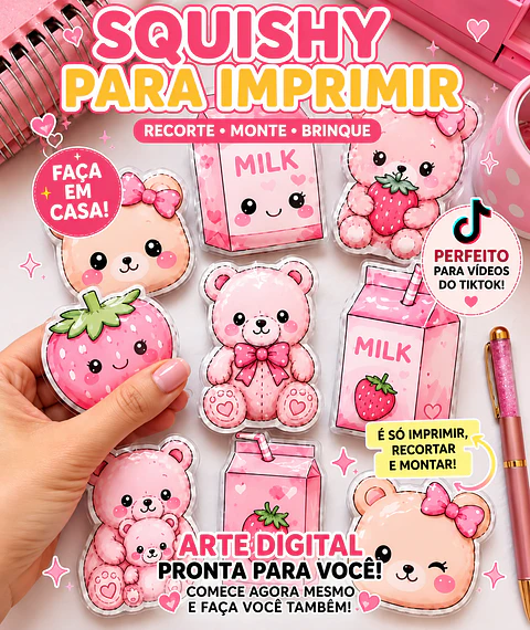 Arquivo Kit Squishy de Papel