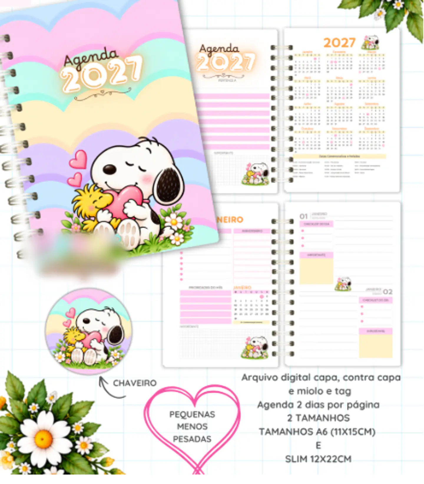 Arquivo Agenda Snoopy A6 e Slim 1