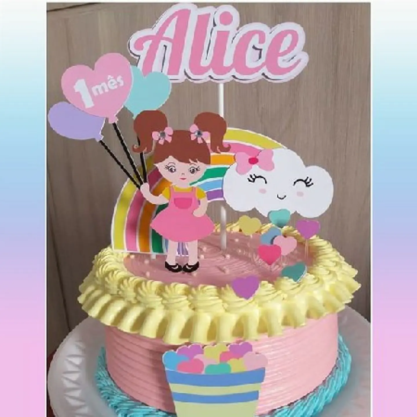 Arquivo Topo de Bolo Chuva de Amor e Benção Menina 1