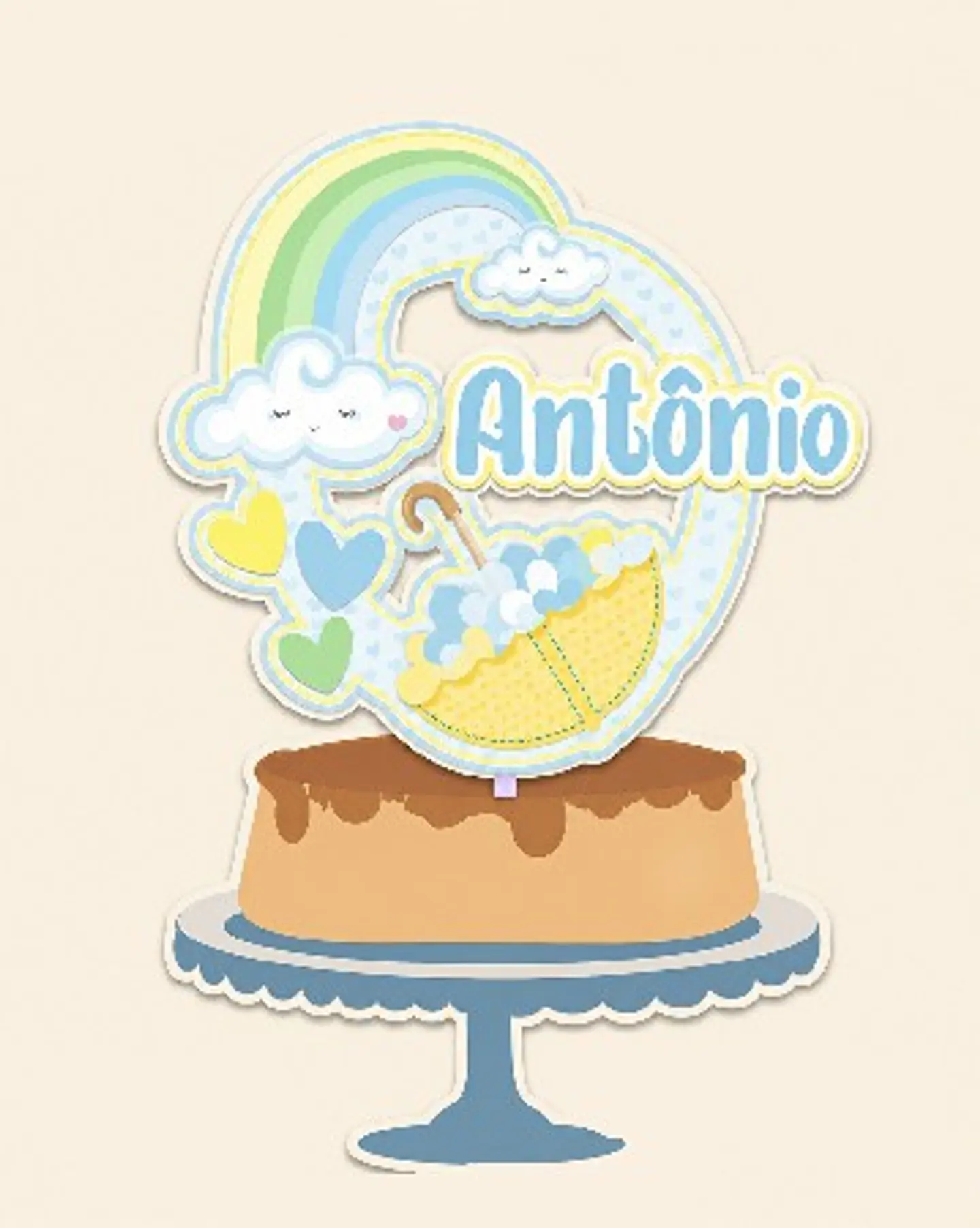 Arquivo Topo de Bolo Chuva de Amor e Benção Menino 1
