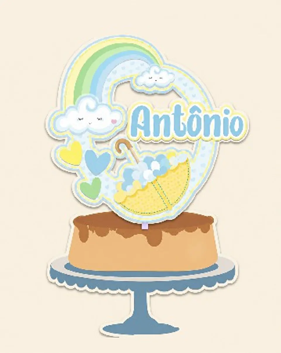 Arquivo Topo de Bolo Chuva de Amor e Benção Menino 1