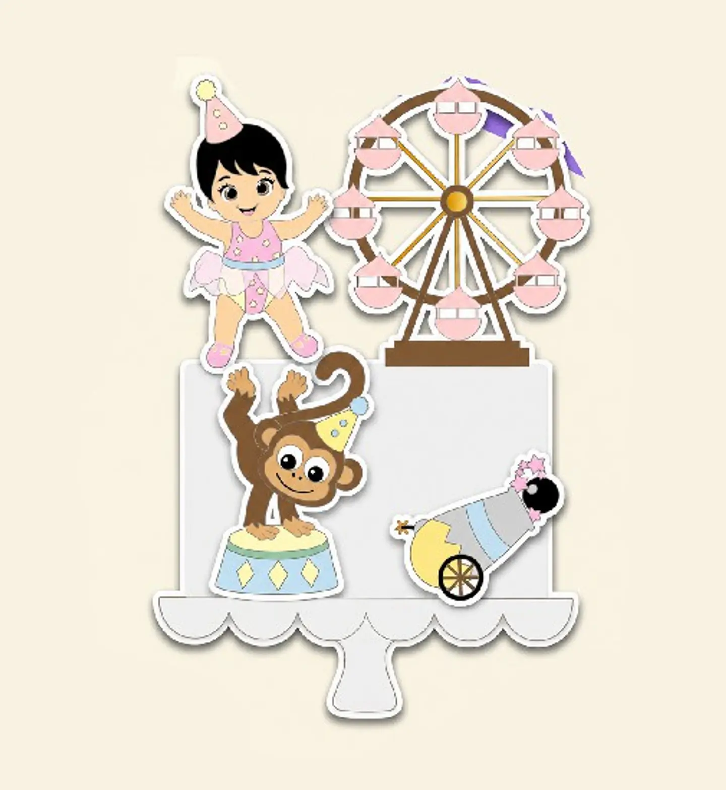 Arquivo Topo de Bolo Circo Menina Camadas 5 1