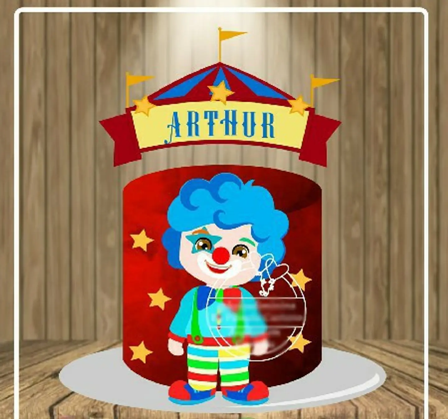 Arquivo Topo de Bolo Circo Palhaço Cute 1