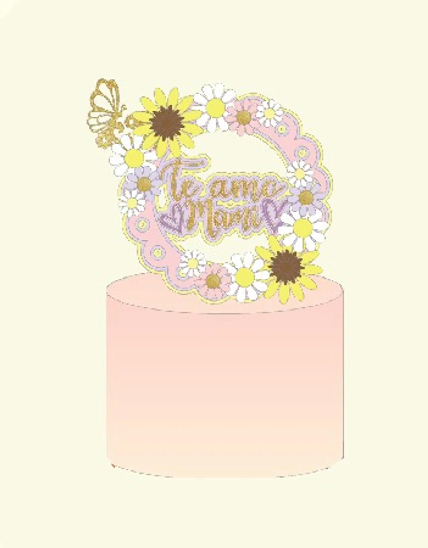 Arquivo Topo de Bolo CIRCULAR FLORAL  1