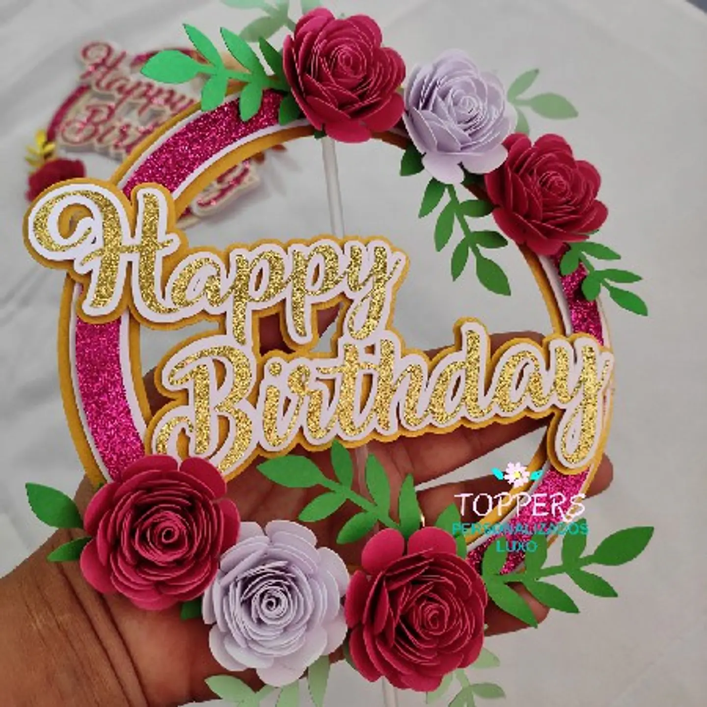 Arquivo Topo de Bolo Circular Floral 3 1