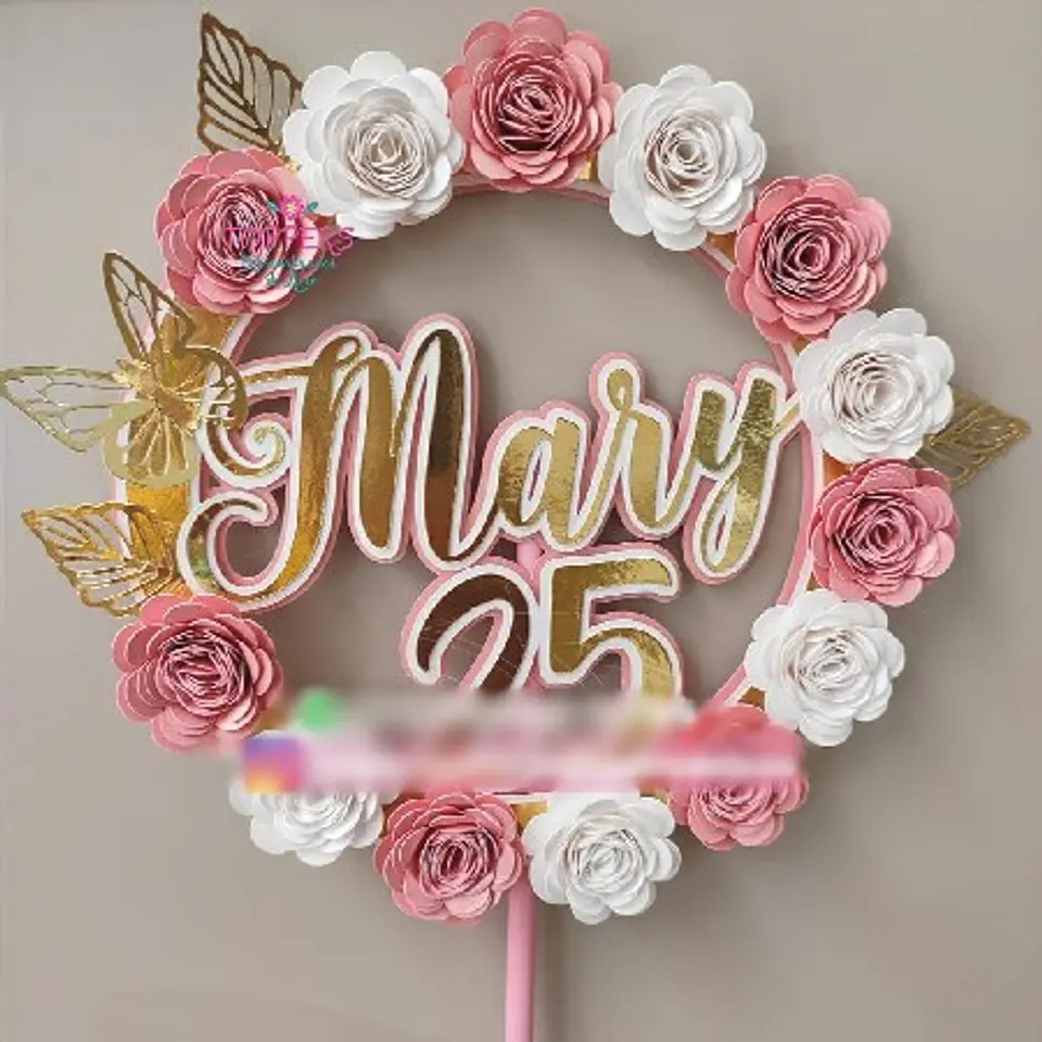 Arquivo Topo de Bolo Circular Flores 2  1
