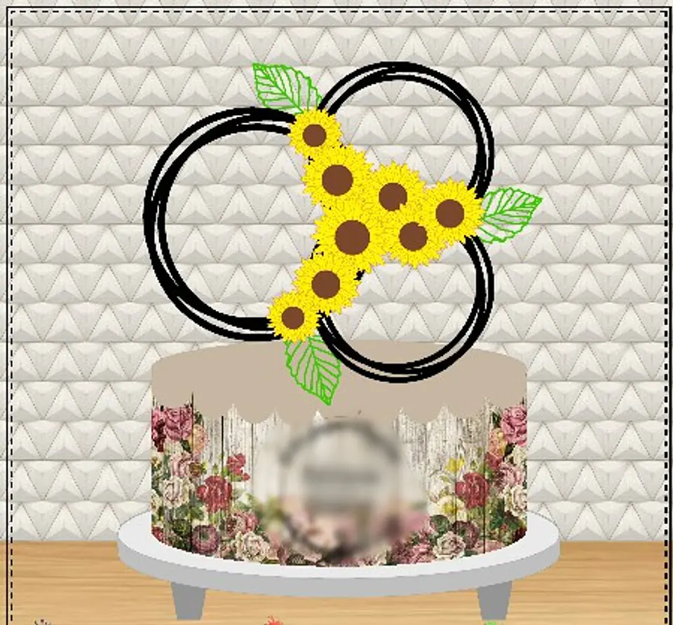 Arquivo Topo de Bolo Circular Girassol 3 1