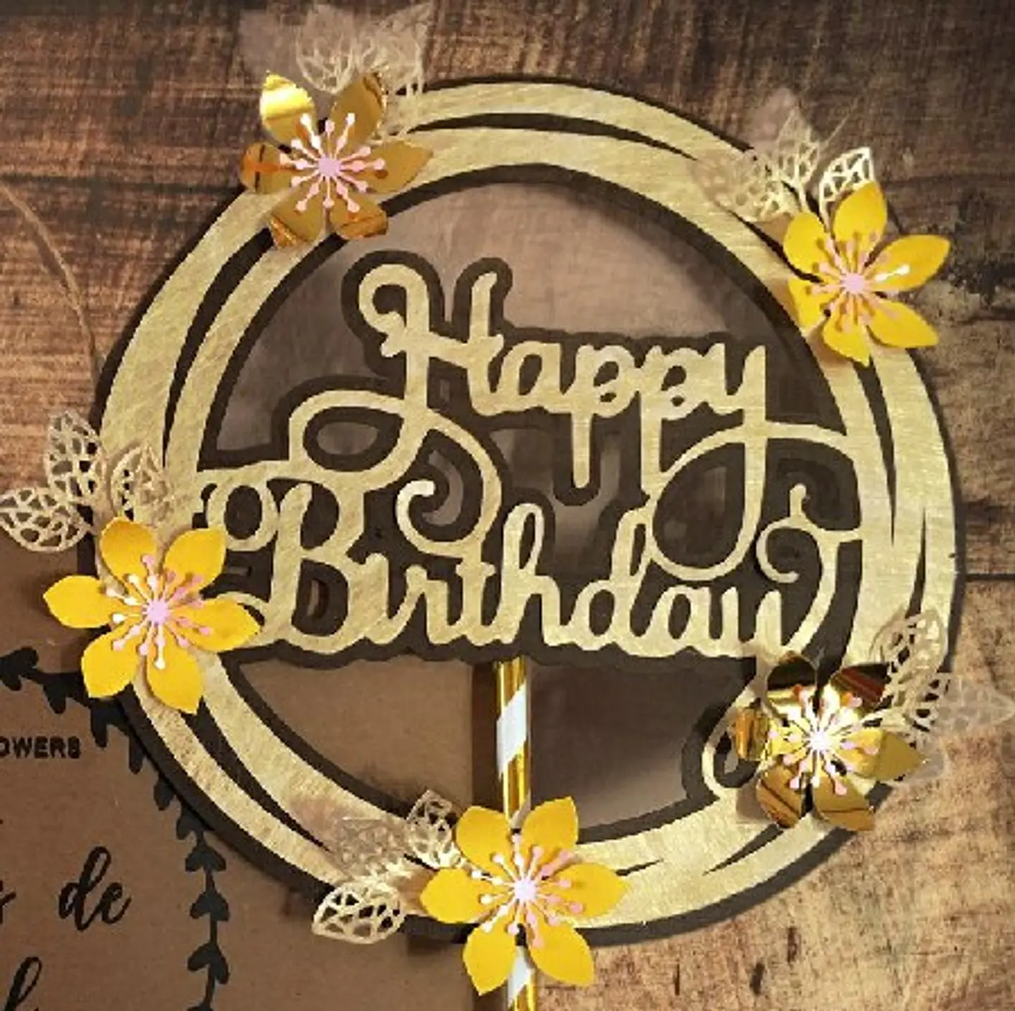Arquivo Topo de Bolo Circular Happy Birthday 1
